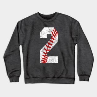 Vintage #2 Baseball Laces Baseball Mom Jersey Love Baseball 2nd Birthday T-shirt Crewneck Sweatshirt